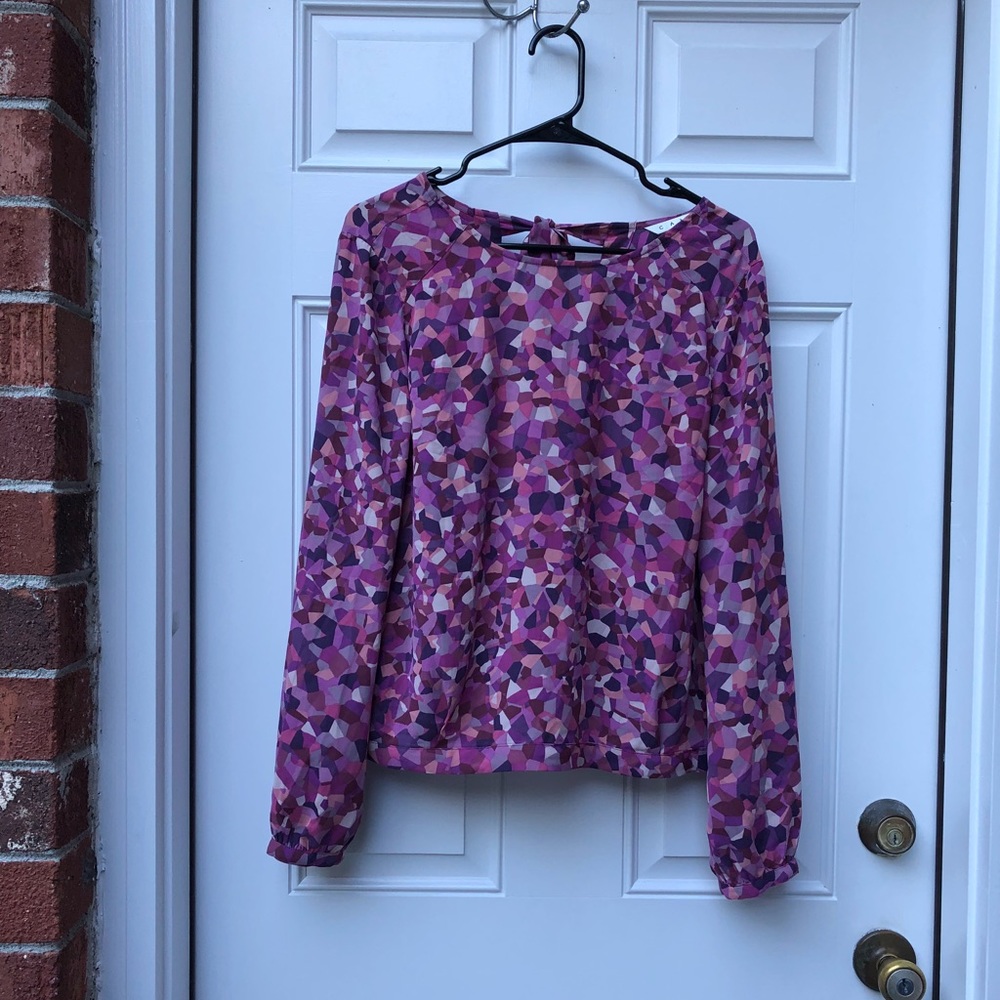 CAbi Mosaic Purple Blouse